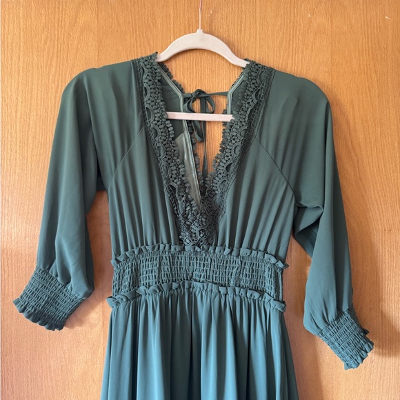 Baltic Born Teal Ruffle Maxi Dress - Picture 4 of 7